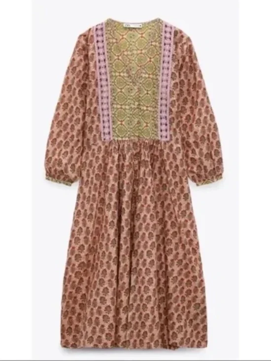 Zara | Floral Button Down "The Rosie" Boho Maxi Lightweight Dress M - Picture 4 of 13